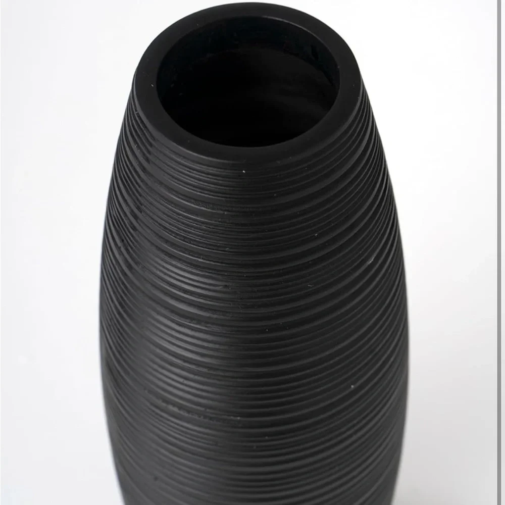 Leewadee Black Floor Vase Large Flower Vase for Home Decor, 13 inches, Resin
